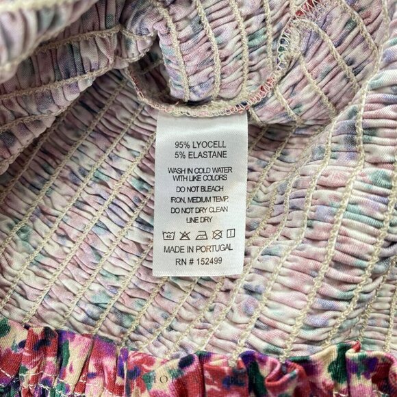 NWT Amour Vert Women's Eunice Smock Floral High Waist Midi Skirt Sz Medium, Pink - Picture 11 of 12